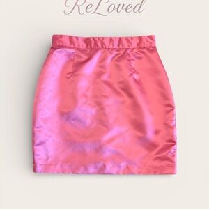 Love Fuchsia Satin Pencil Skirt
